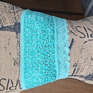 VICTORIA SECRET PINK SEQUIN & LACE BANDEAU, NEW WITH TAGS, S/P